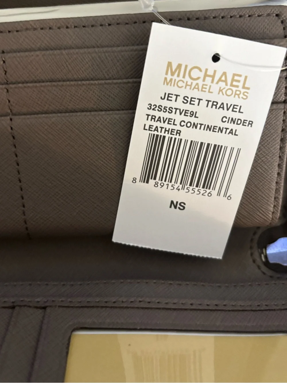 Michael Kors Jet set travel continental wallet color cinder